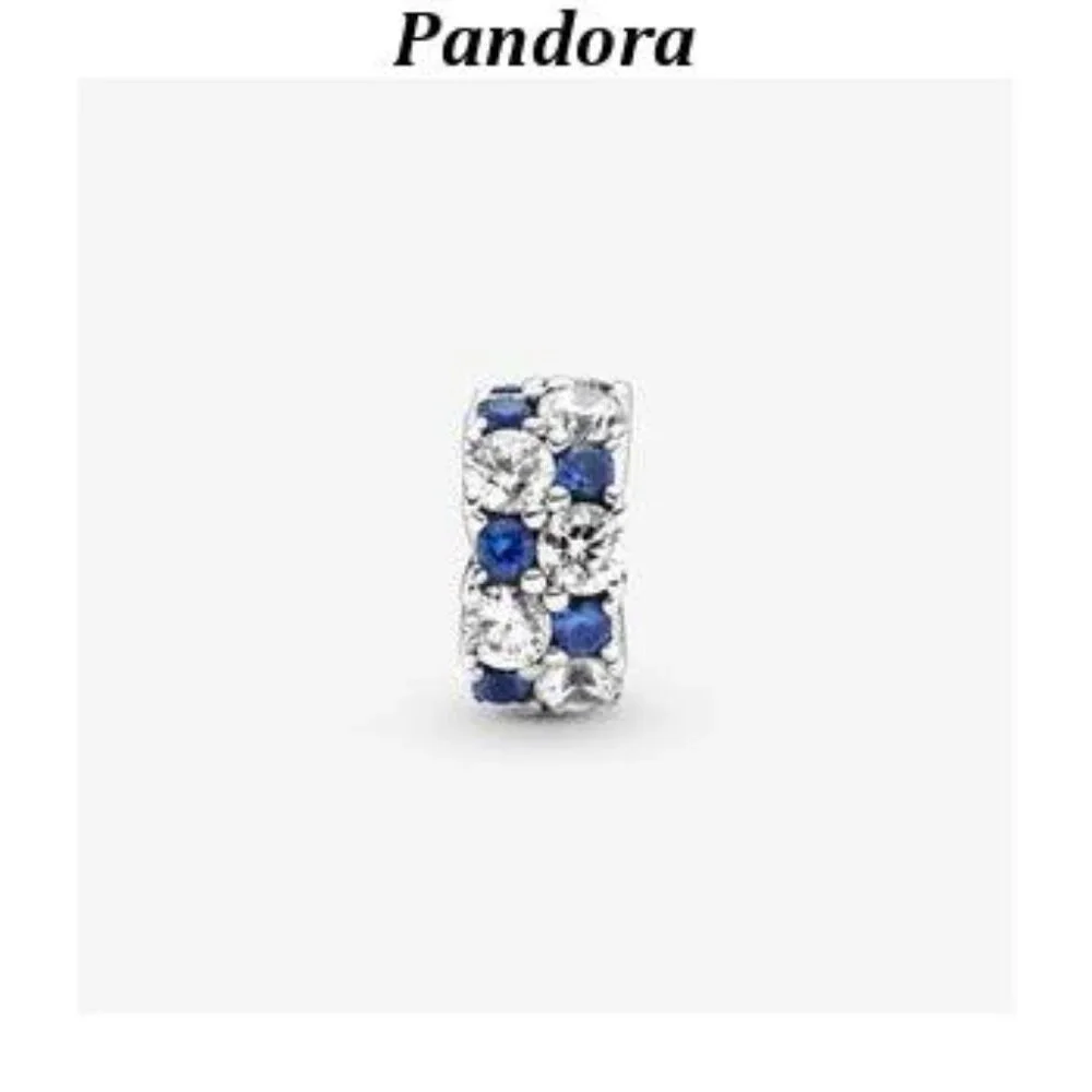 Pandora Clear & Blue Sparkling Clip Charm